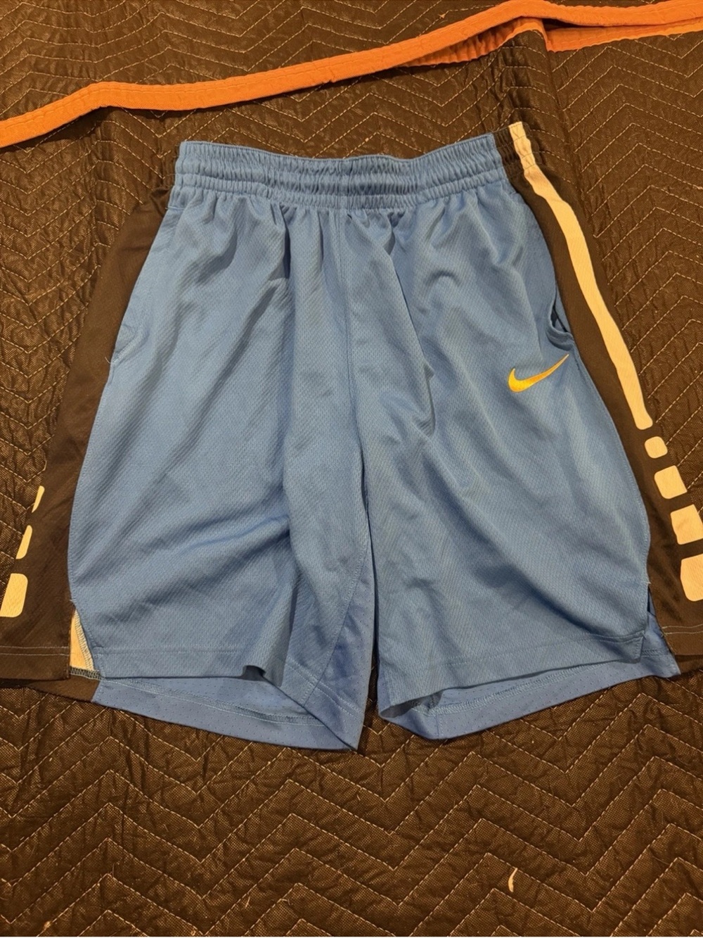 Nike Men’s Light Blue Athletic Shorts with Black Side Panels